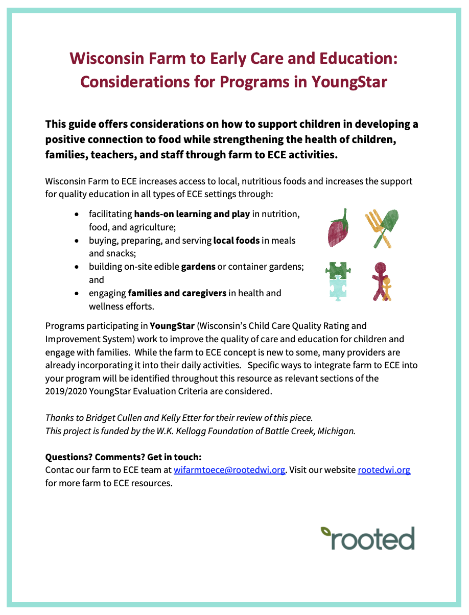 WI Farm to ECE Considerations for Programs in YoungStar